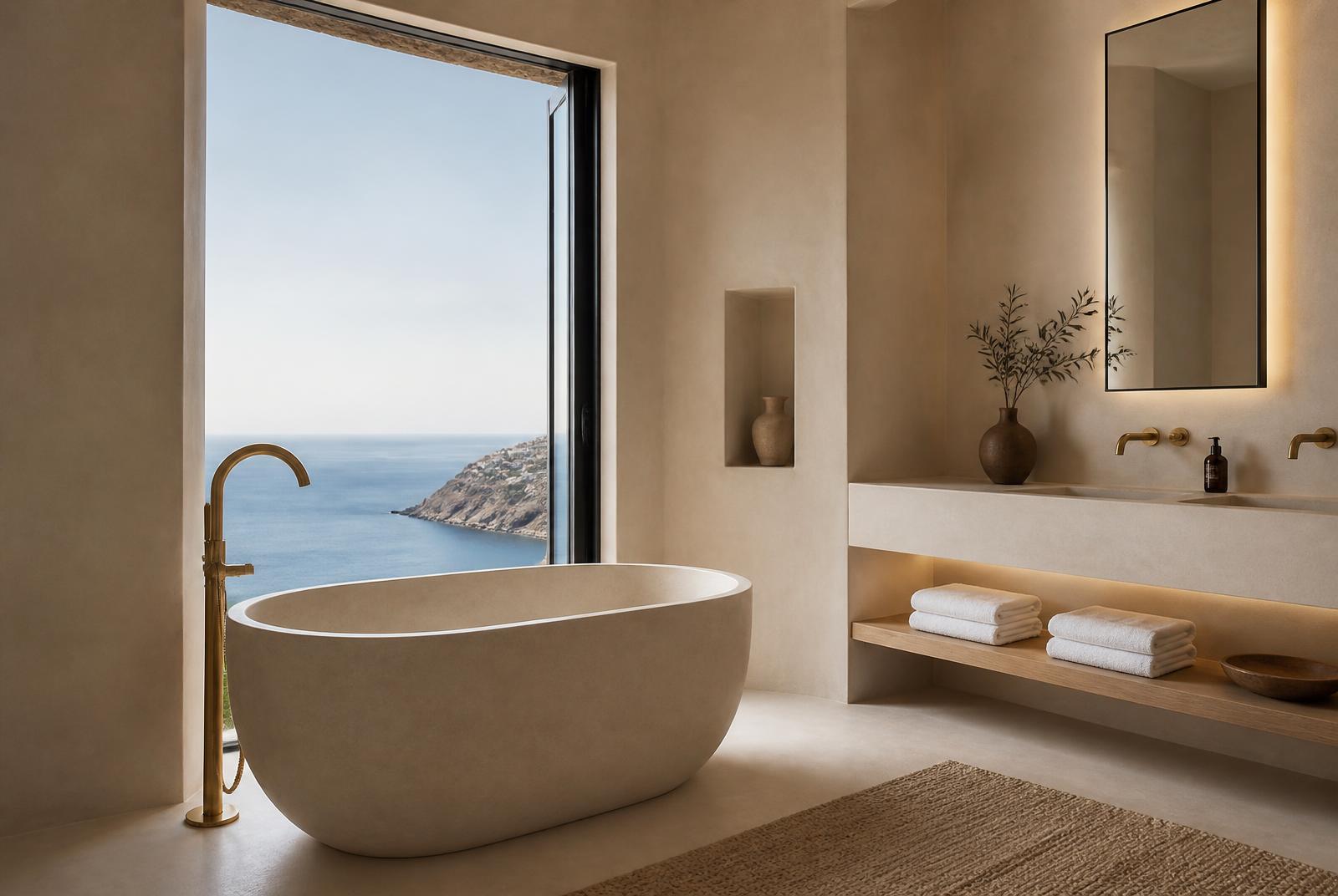 Stone bath in the master ensuite
